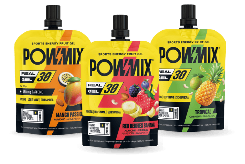 Los tres sabores de POWMIX REAL GEL 30